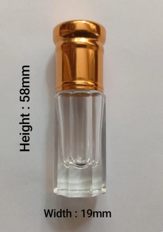 Perfume attar empty glass bottles metal roller • 3ml x 12pcs •