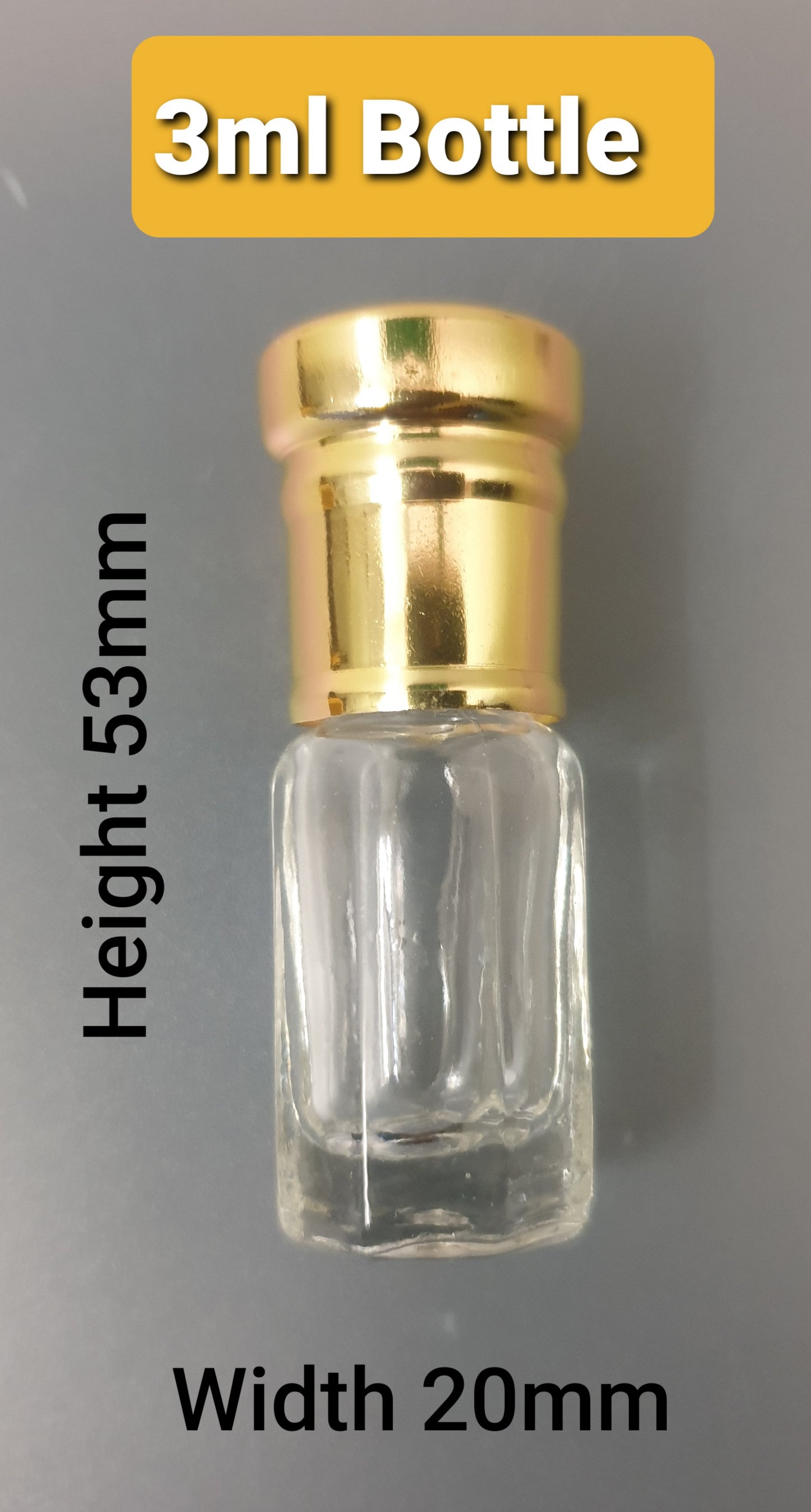 Perfume attar empty glass bottles • 3ml x 100pcs •