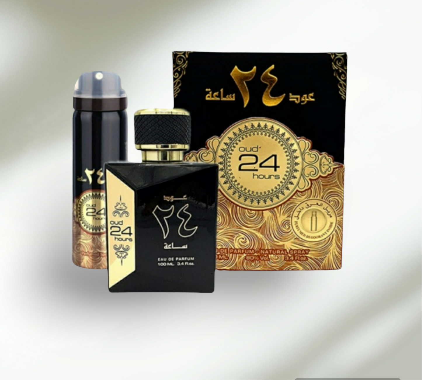 Arabian Perfume for Men • OUD 24HRs with deodorant • 100ml • Free Gift 3ml Perfume Oil included •