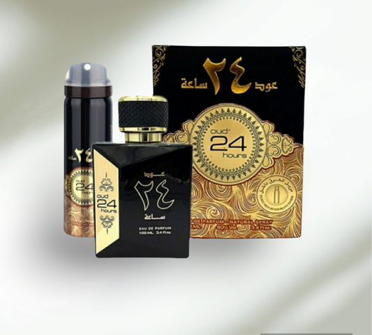 Arabian Perfume for Men • OUD 24HRs • 100ml • Free Gift 3ml Perfume Oil included •