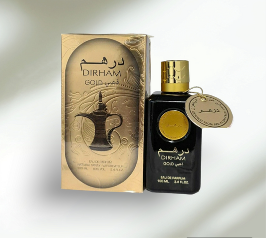 Arabian Perfume for Men • DIRHAM GOLD • 100ml • Free Gift 3ml Perfume Oil included •