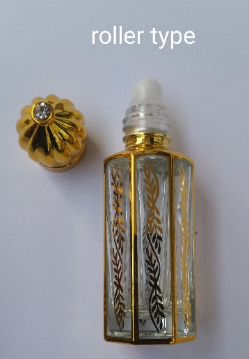 Empty stylish perfume essential oils & attar bottle 12ml roll on or stick (80mm)