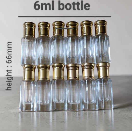 Empty perfume essential oils & attar bottle 6ml roll on (66mm)