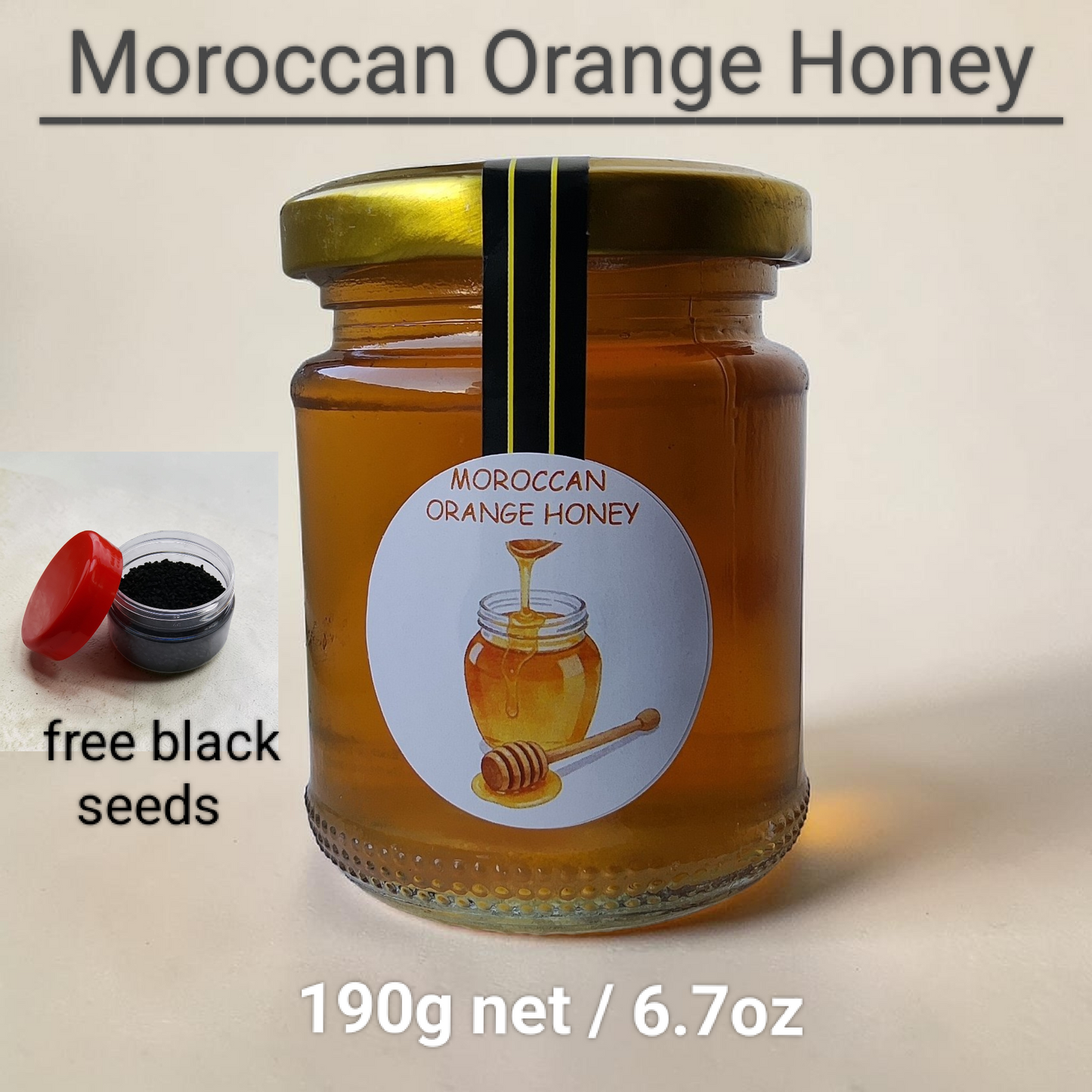 Organic orange moroccan honey 190g