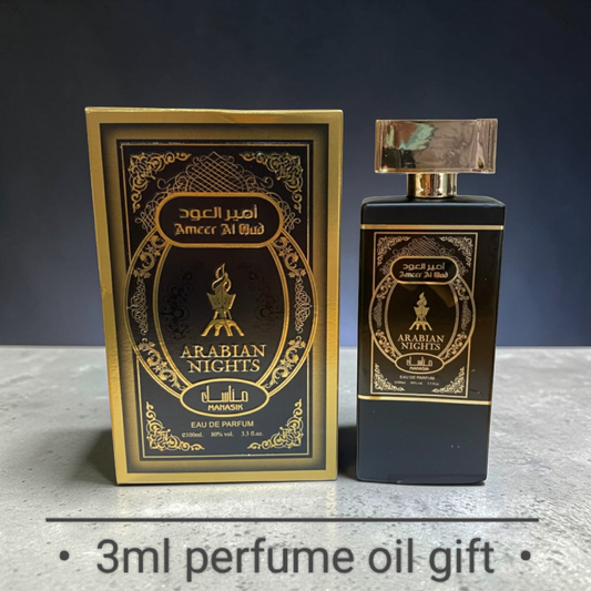 Arabian Perfume for Men • ARABIAN NIGHT • 100ml • Free Gift 3ml Perfume Oil included •