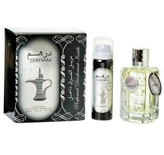 Arabian Perfume for Men • DIRHAM • 100ml with deodorant • Free Gift 3ml Perfume Oil included •