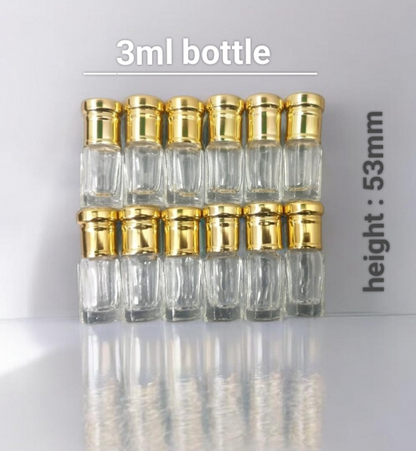 Perfume attar empty   glass bottles • 3ml x 100pcs •