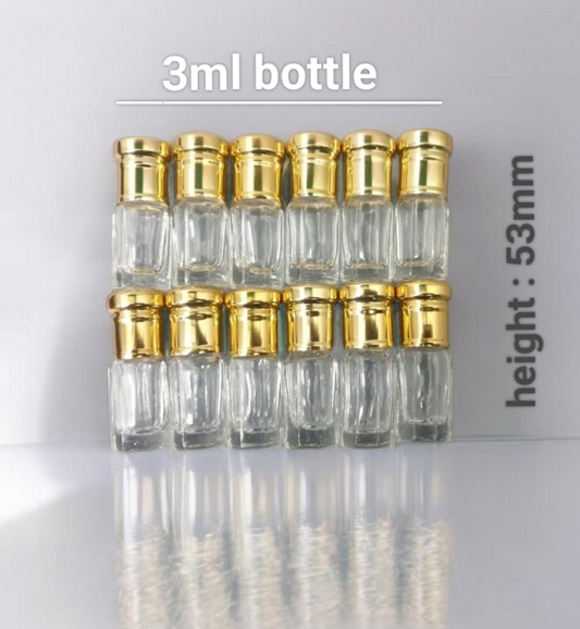 Perfume attar empty   glass bottles • 3ml x 100pcs •