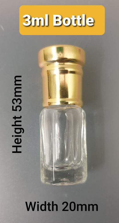 Perfume Attar Glass Bottles • 3ml x 50pcs •